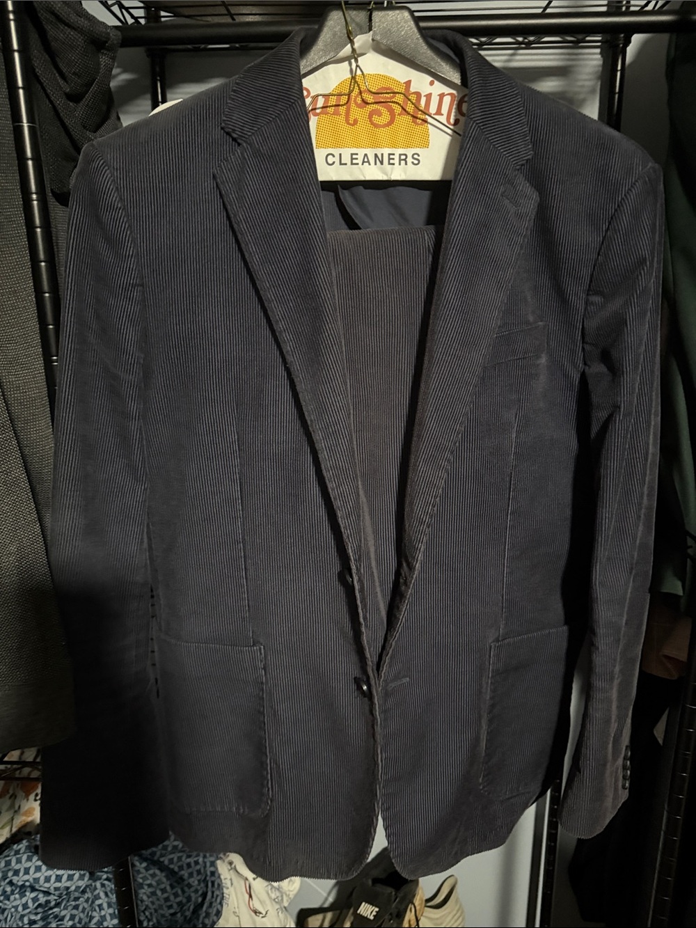 Men's Navy Corduroy Sport Coat - Classic Tailored Blazer and pants